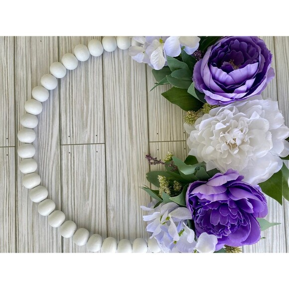 Summertime Door Decor, Summer Bead Hoop Wreath, Farmhouse Decor, Country Decor - Picture 5 of 10